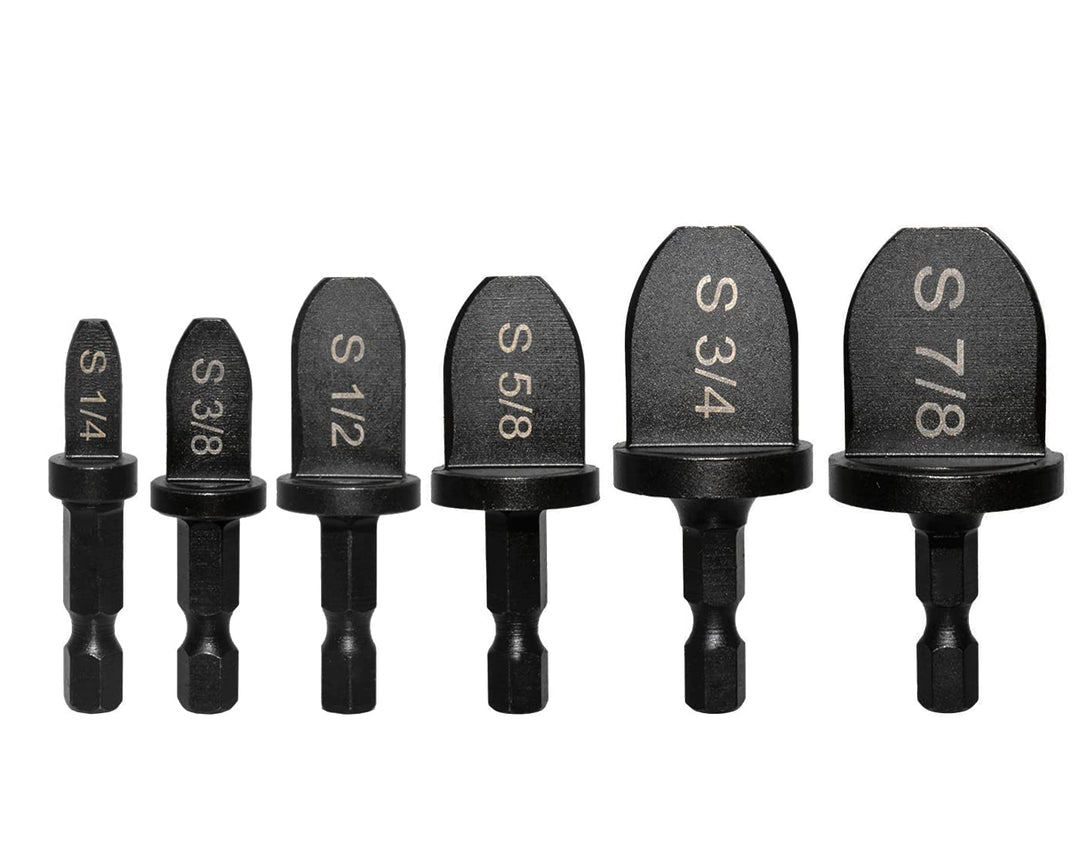 6 PCS Swaging Tool Drill Bit Set 1/4-Inch Hex Shank HVAC Tool Copper Pipe Flaring Bits Portable Tube Expander Drill Bit Repairing Kit (1/4&#39;&#39;, 3/8&#39;&#39;, 1/2&#39;&#39;, 5/8&#39;&#39;, 3/4&#39;&#39;, 7/8&#39;&#39;)