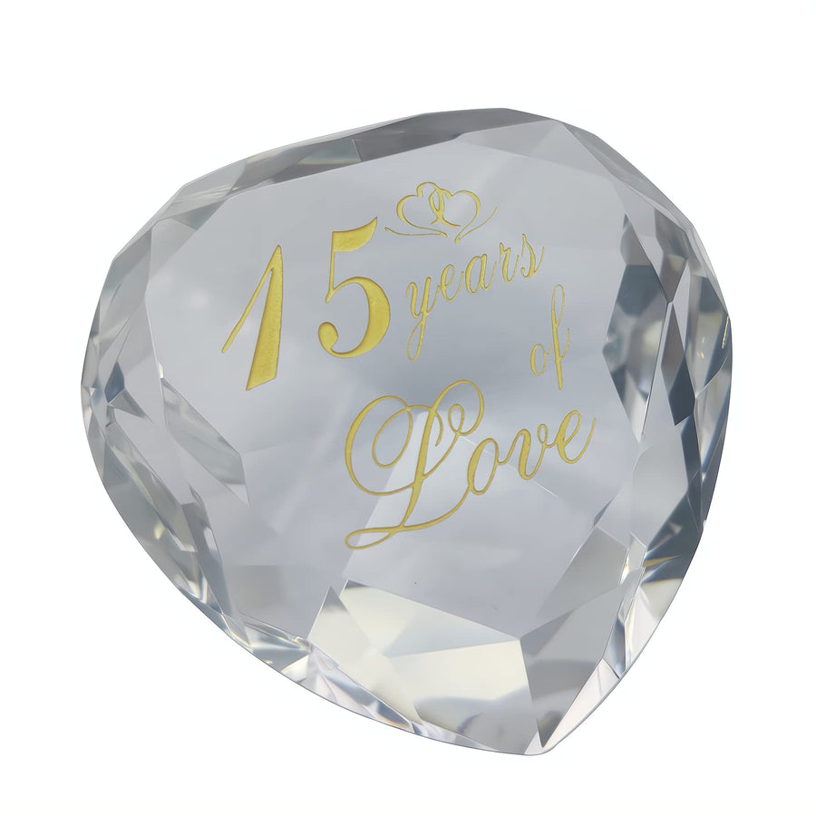 15th Anniversary Crystal Gifts for Husband Wife Boyfriend or Girlfriend, 15 Year Wedding Anniversary Valentines Day Romantic Gifts for Her Him Funny 15 Year Anniversary Marriage Presents for Couple