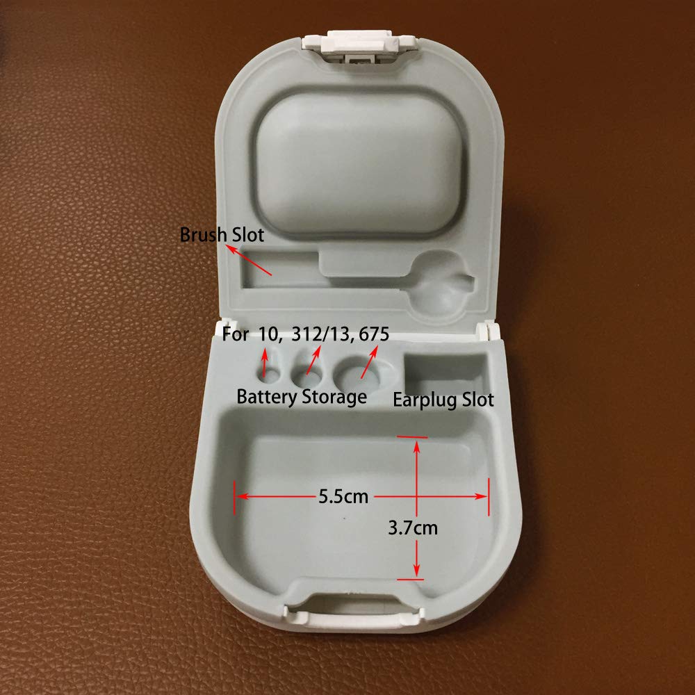 Hearing Aid Case Hard Storage Box with Battery Holder a