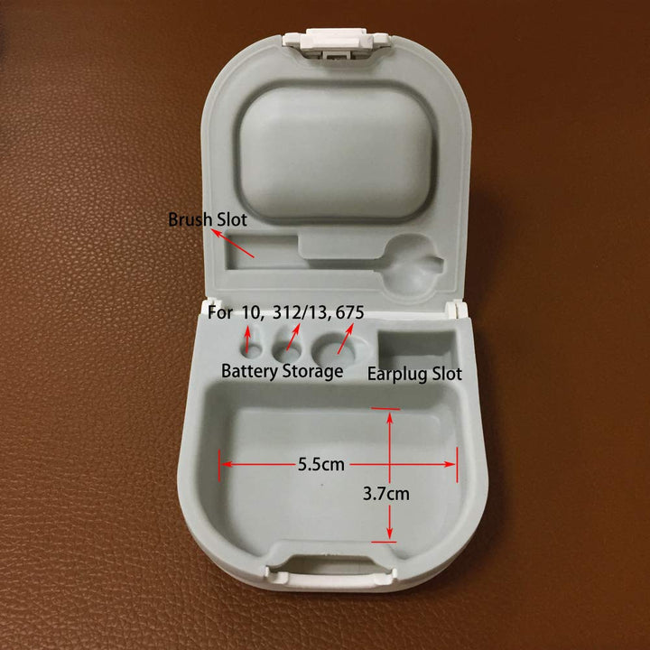 Hearing Aid Case Hard Storage Box with Battery Holder a