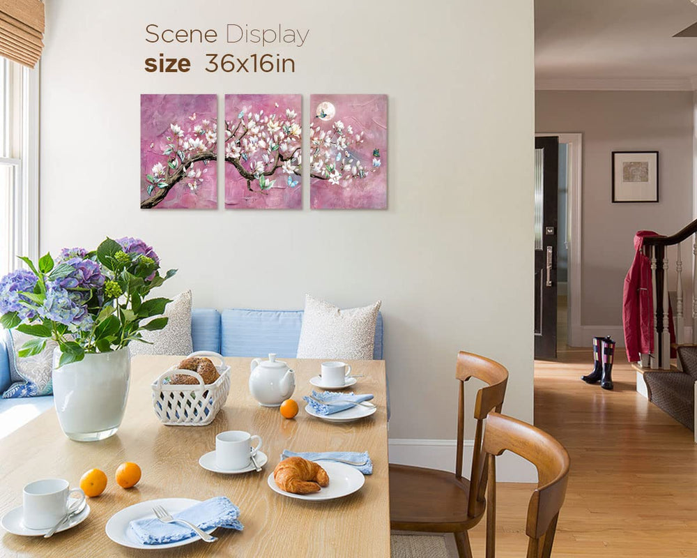 RAMEER Cherry Blossom Wall Art Floral Wall Decor Living