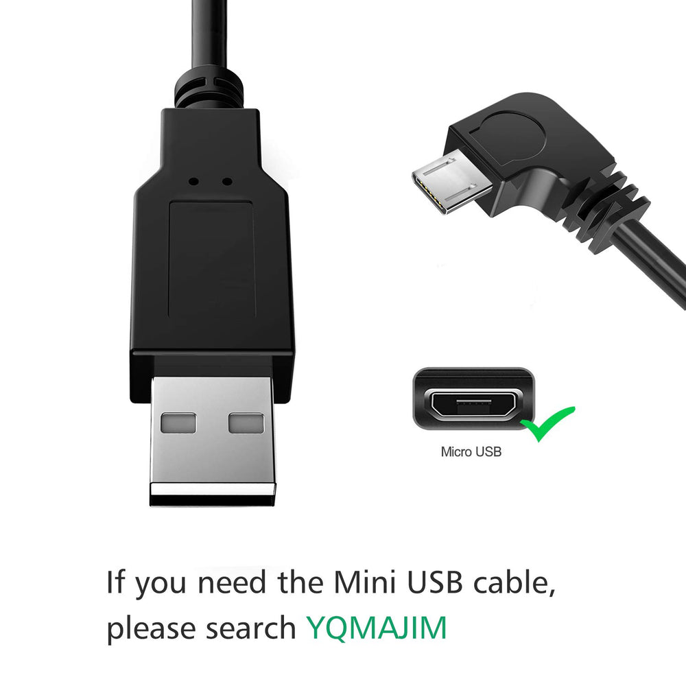 Charging Power Cable for Dash Cam, (11.5 Ft) USB 2.0 to Micro USB Car Vehicle Power Charger Adapter Cord for GPS Rearview Mirror Cam Backup Camera