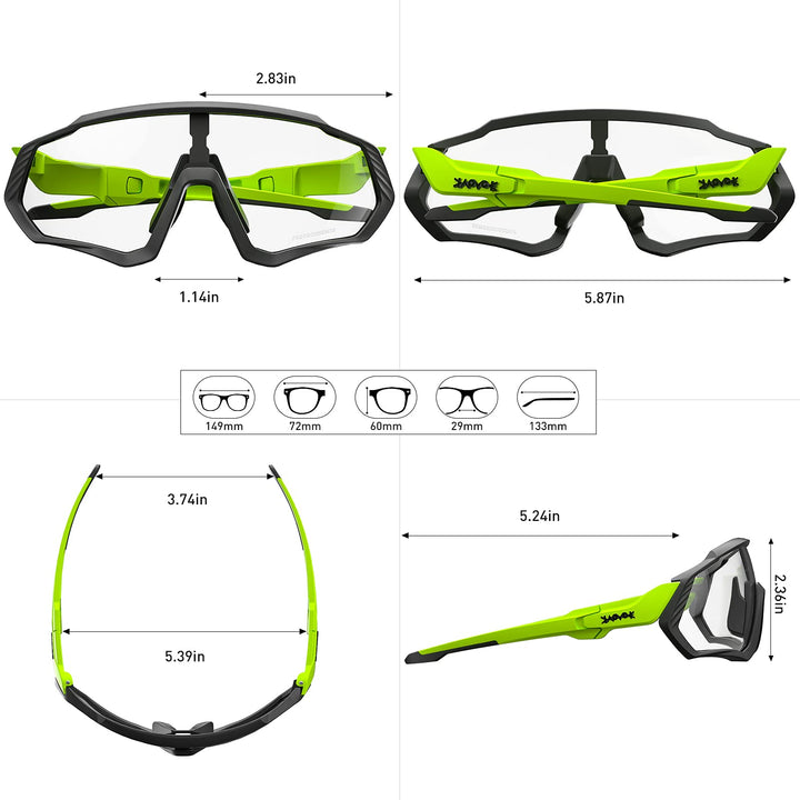 Photochromic Cycling Glasses Men Women Mountain Bike Sunglasses Clear MTB Bicycle Riding