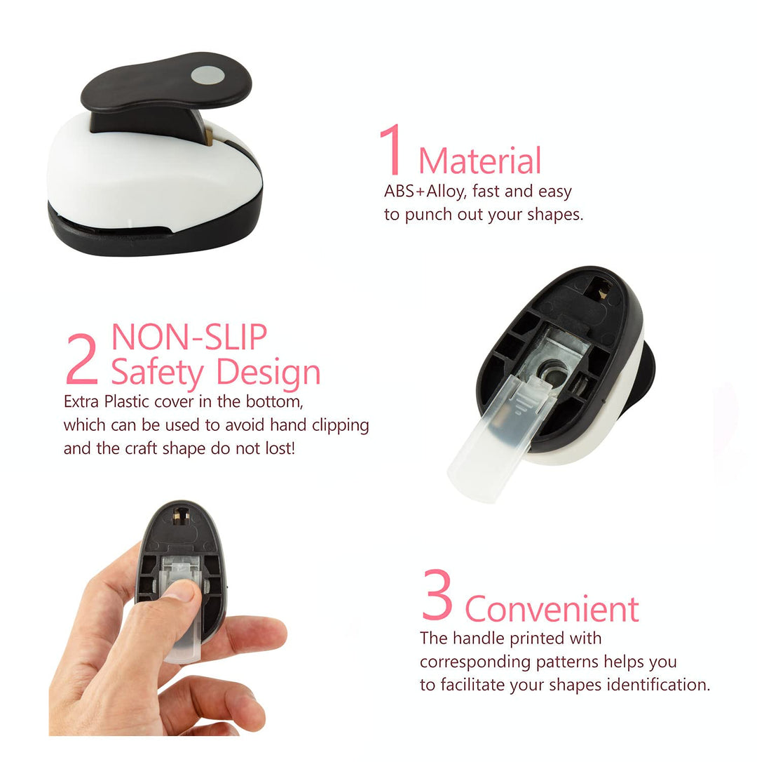 3PCS Circle Punch Hole Puncher (0.118inch+0.236inch+0.354inch) Circle Cutter Whole Puncher Paper Punch for Crafts Tiny Circle Punch Happy Planner 1/8 inch(3mm), 1/4 inch (6mm),0.354inch (9mm )