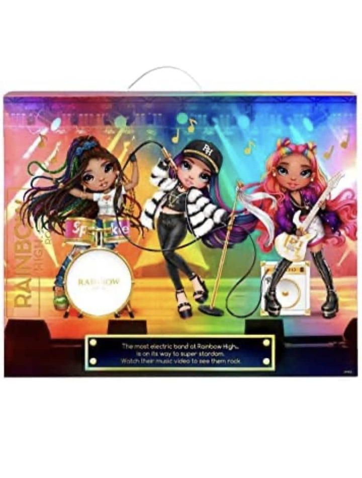 Rainbow High Rockstar Fashion Doll 2 Complete Outfits &amp; Rockband Essentials, Carmen Major Only