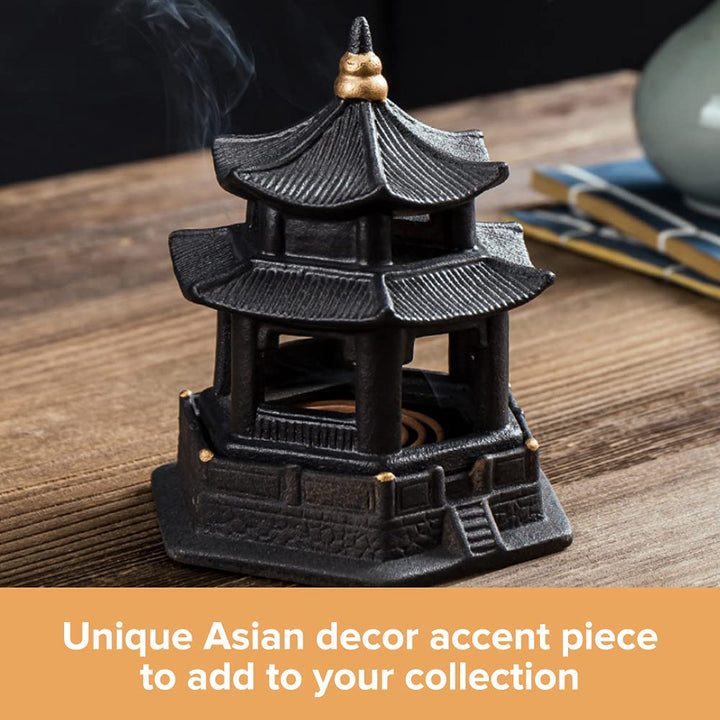 Mini Pagoda Lantern Stand - Asian Garden Decor - Japanese Decor Incense Burner - Zen Garden Sculptures &amp; Statues - Tabletop Pagoda Lantern Decor - Candle Holder - Feng Shui Yard Art - Oriental Decor