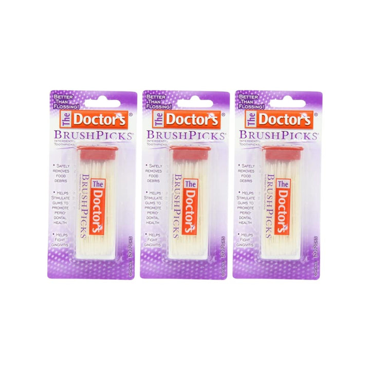 The Doctor&#39;s Brushtal Toothpicks | 120-Picks per pack | (3-Pack)