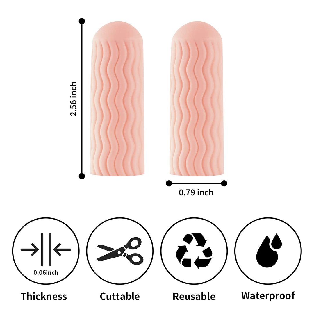 12 PCS Finger Cots - Finger Protectors Gel Finger Gloves Covers Fingertip Sleeves Guards for Cracked Skin, Trigger Finger and More, Large Size