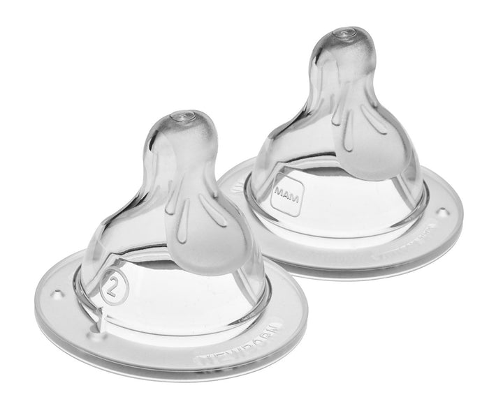 Bottle Nipples Medium Flow Nipple Level 2, for 2+ Months, SkinSoft Silicone Nipples for Baby Bottles, Fits All Bottles, 2 Pack