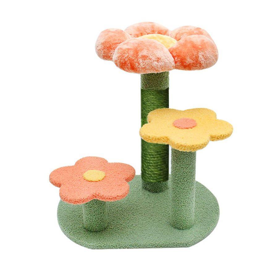 Flower cat Tree Activity with Scratching Post Pink - Small Indoor Cats Tower Natural sisal Scratcher Climbing Cute cat Tree