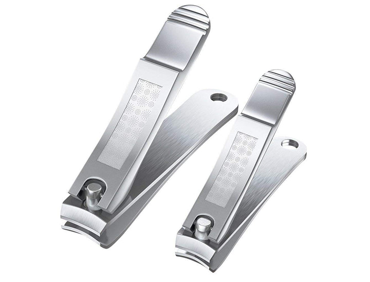 Black : Nail Clipper Set - Fingernail Clipper + Toenail Clipper + Nail File + Slanted Tweezers - Stainless Steel