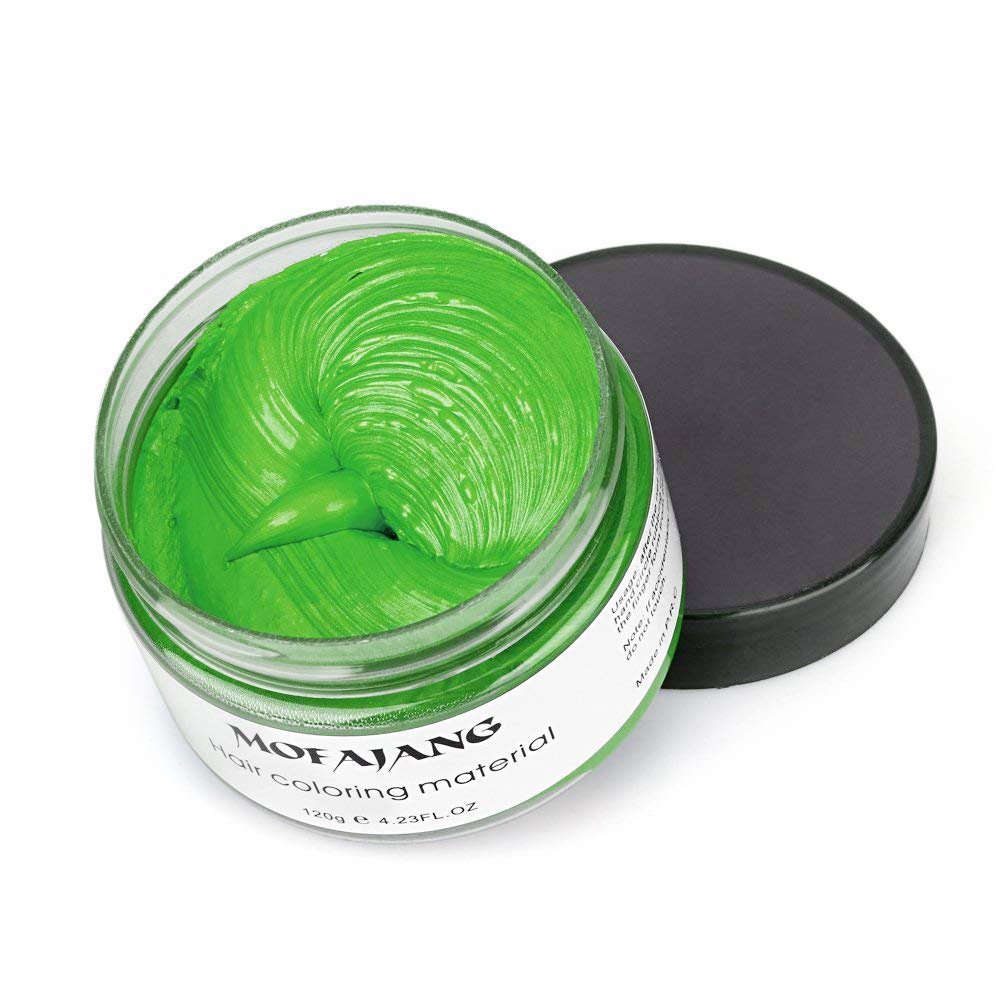 Unisex Hair Wax Color Dye Styling Cream Mud, Natural Hairstyle Pomade, Washable Temporary,Party Cosplay (Green)
