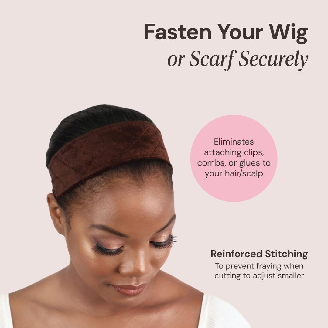 WiGrip, The Original Comfort Grip Band, Adjustable Wig Band for Tension-Free Glueless Wig, Nonslip Wig Headband, Tension-Free, One Size Fits All, Tan
