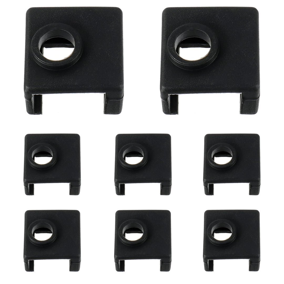 8PCS 3D Printer Hotend Silicone Sock, Heater Block Silicone Cover, 3D Printer Silicone Sock Cover for Creality Ender 3/3 Pro/3 V2, Ender 5/5 Plus/ 5 Pro, CR 10 Series, MK7/ 8/9, Black