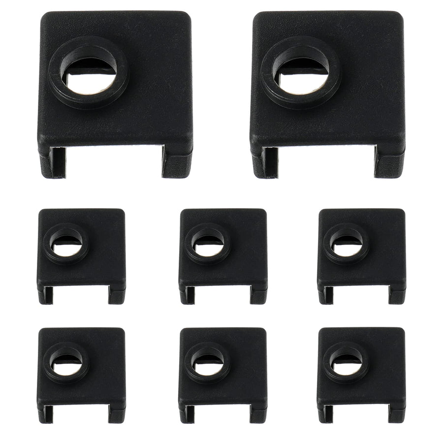 8PCS 3D Printer Hotend Silicone Sock, Heater Block Silicone Cover, 3D Printer Silicone Sock Cover for Creality Ender 3/3 Pro/3 V2, Ender 5/5 Plus/ 5 Pro, CR 10 Series, MK7/ 8/9, Black