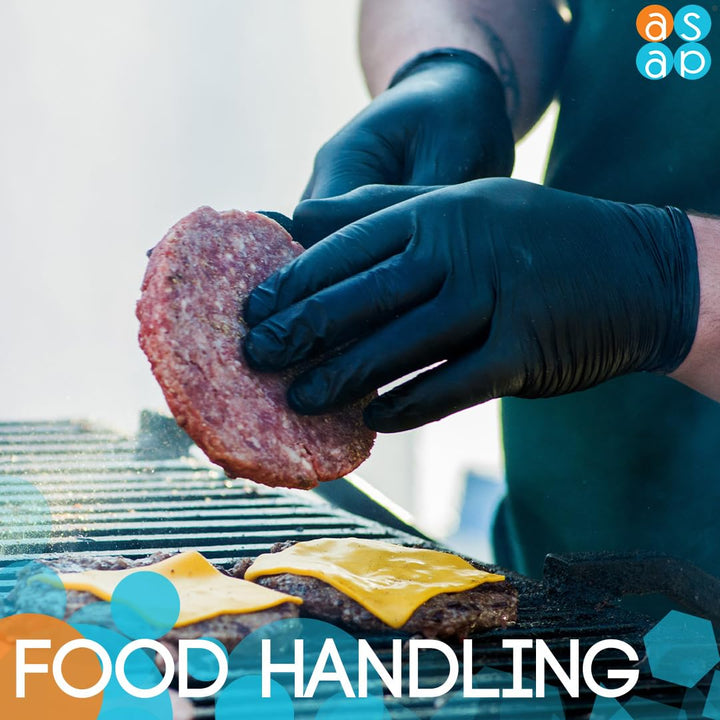 Black Nitrile Powder Free Examination Gloves, Disposable, 4 mil, Black (X-Large - Box of 100)