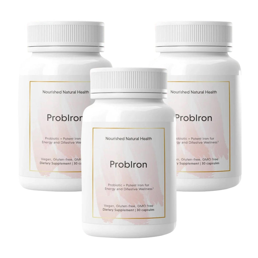 ProbIron - Women's Probiotic + Iron Supplement Boosted with Vitamin C and Copper - Vegan Formula for Energy and Digestive Wellness - 90 Capsules