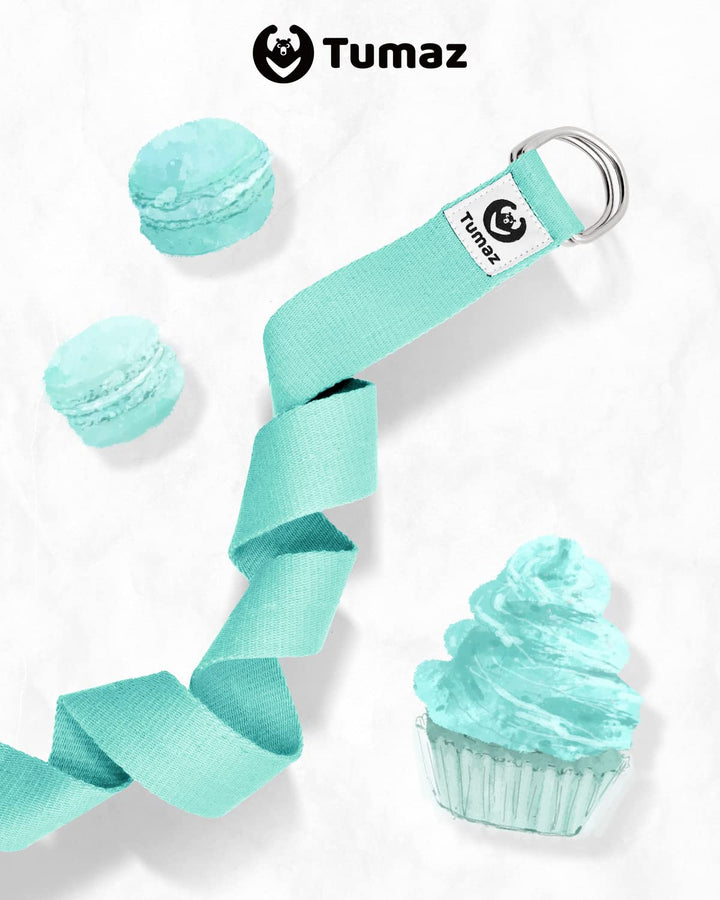 Yoga Strap/Stretch Bands with Adjustable D-Ring Buckle (6ft/8ft/10ft, Many Stylish Colors) - Best for Daily Stretching, Yoga, Pilates, Physical Therapy, Fitness