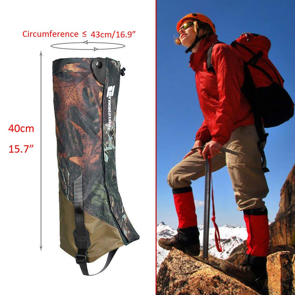 Leg Gaiters, Boot Gaiters Waterproof Leg Gaiters for Men and Women Anti-Tear Oxford Fabric for Outdoor Hiking Walking Hunting Snow Skiing Camping Climbing Mountain