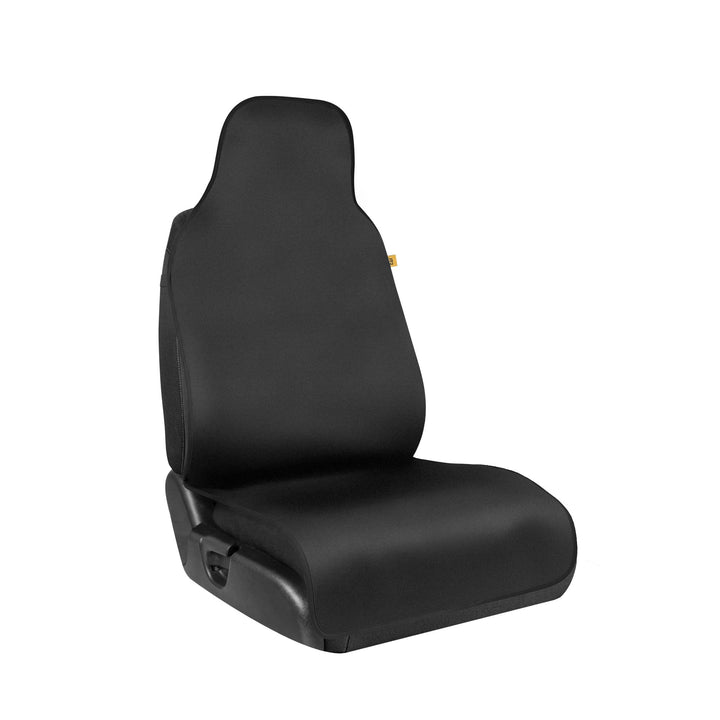 Caterpillar Waterproof Cover for Front Seats, 1 Piece with Black Trim – Durable Neoprene Seat Cover for Cars, Fits 95% of Cars Trucks SUV, Ideal Seat Protector for Leather Seats