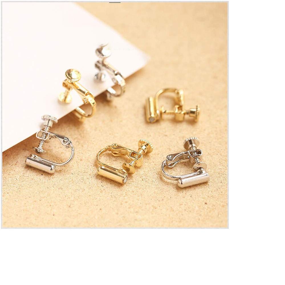 40 Pieces Clip-on Earring Converter with Post for DIY Earring, 20 Pairs Earring Clip Earring Jewelry Making Findings, 2 Styles