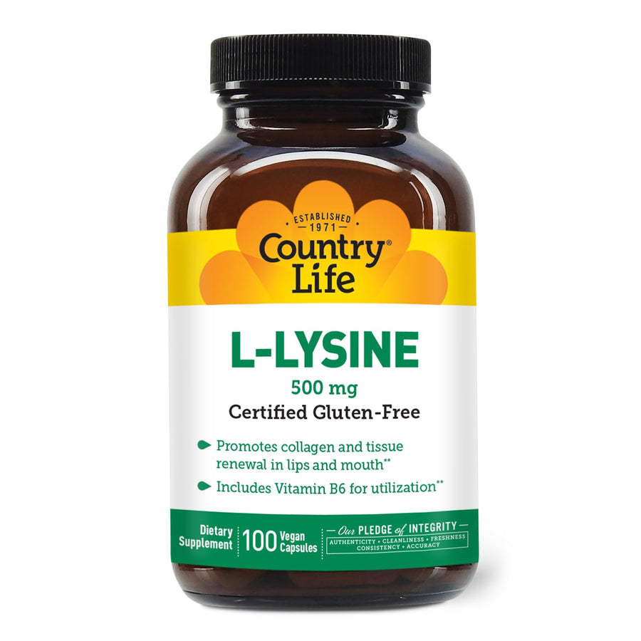 Country Life L-Lysine 500mg with B-6, Supports Immune H