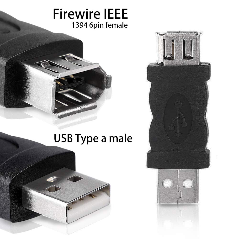 New Firewire IEEE 1394 6 Pin Female F to USB M Male Adaptor Converter