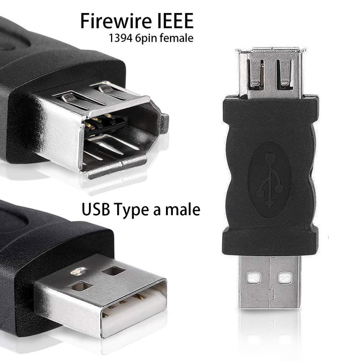 New Firewire IEEE 1394 6 Pin Female F to USB M Male Adaptor Converter