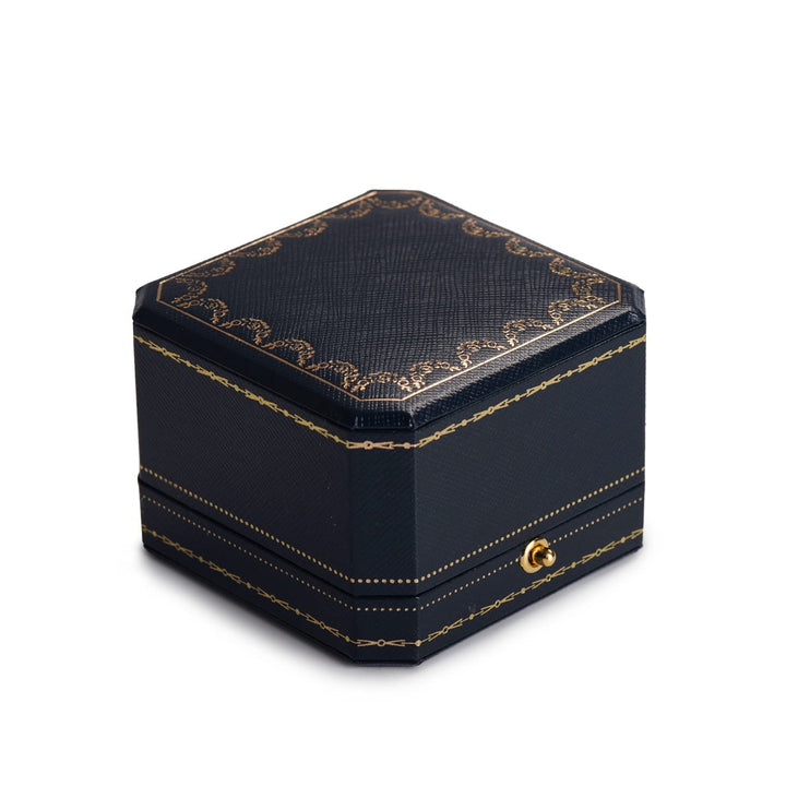 Royal Blue Double Ring Box (Jewelry Storage, 2.95x2.95x1.96 inches, Leather, Square, 1 Compartment, 1 Drawer, 0.2 pounds) for Wedding, Anniversary, Engagement, Valentine&#39;s Day