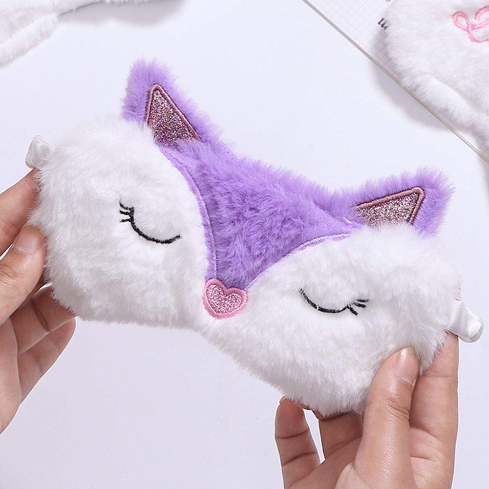 2 Pack Cute Animal Sleep Mask for Girls Cute Cartoon Fo
