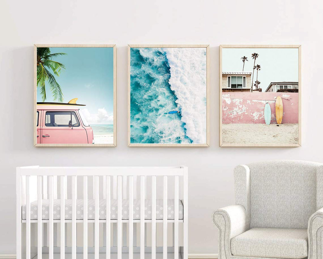 VOUORON Summer California Beach Palm Photo Coastal Wall