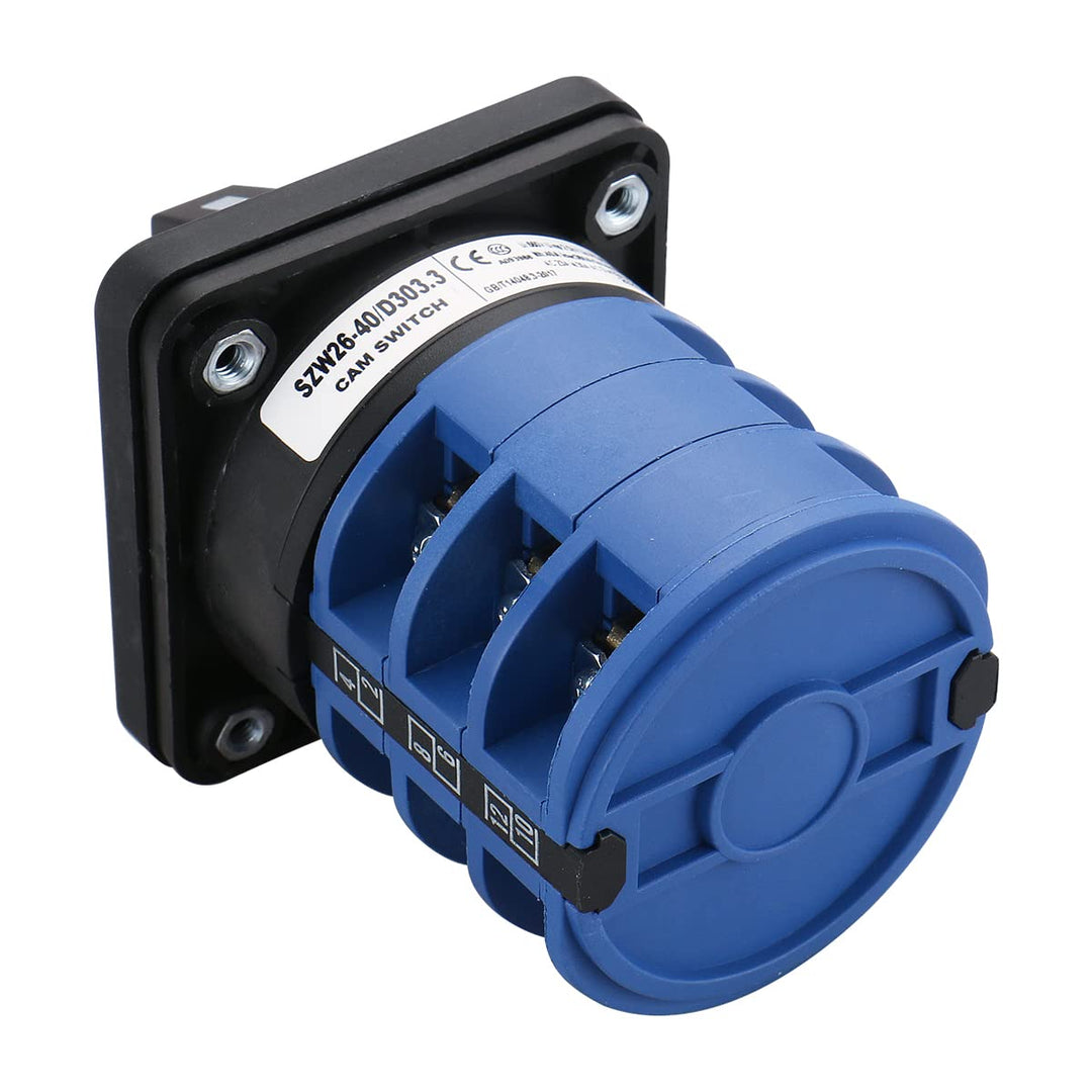 Rotary Cam Changeover Switch SZW26-40/D303.3 AC 660V 40A 12 Terminal 3 Phase
