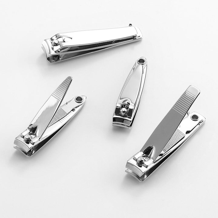 4 Pcs Nail Clippers For Fingernails and Tonenail - Swing Out Nail Cleaner / File - Sharpest Stainless Steel Clipper - Wide Easy Press Lever - Best Quality Nail Cutter