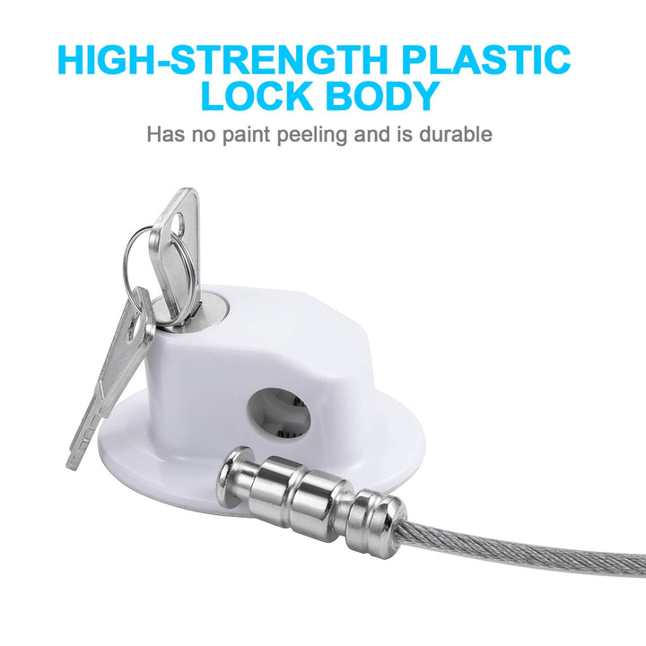 CICICO 2 Pcs Fridge Lock, Refrigerator Lock for Children, Mini Fridge Locks for Kids, Freezer Lock, Used in Refrigerator Door, Cabinets, Drawers, Toilet Seat (Pads Size: 2.1 x 1.5 in)
