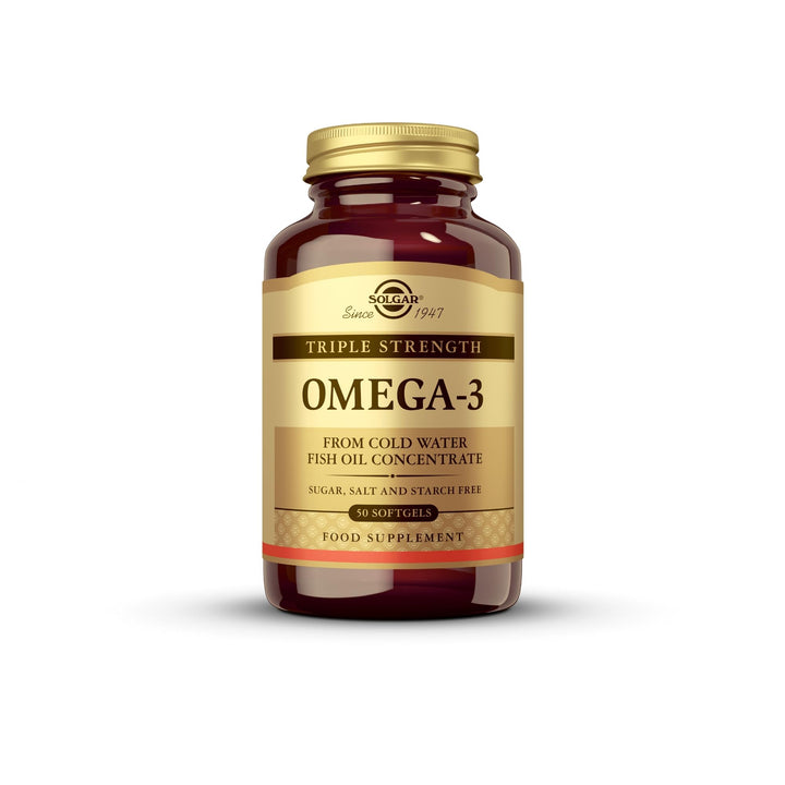 Triple Strength Omega 3 950 mg - 50 Softgels - Supports Joint &amp; Skin Health - Non-GMO, Gluten Free, Dairy Free - 50 Servings