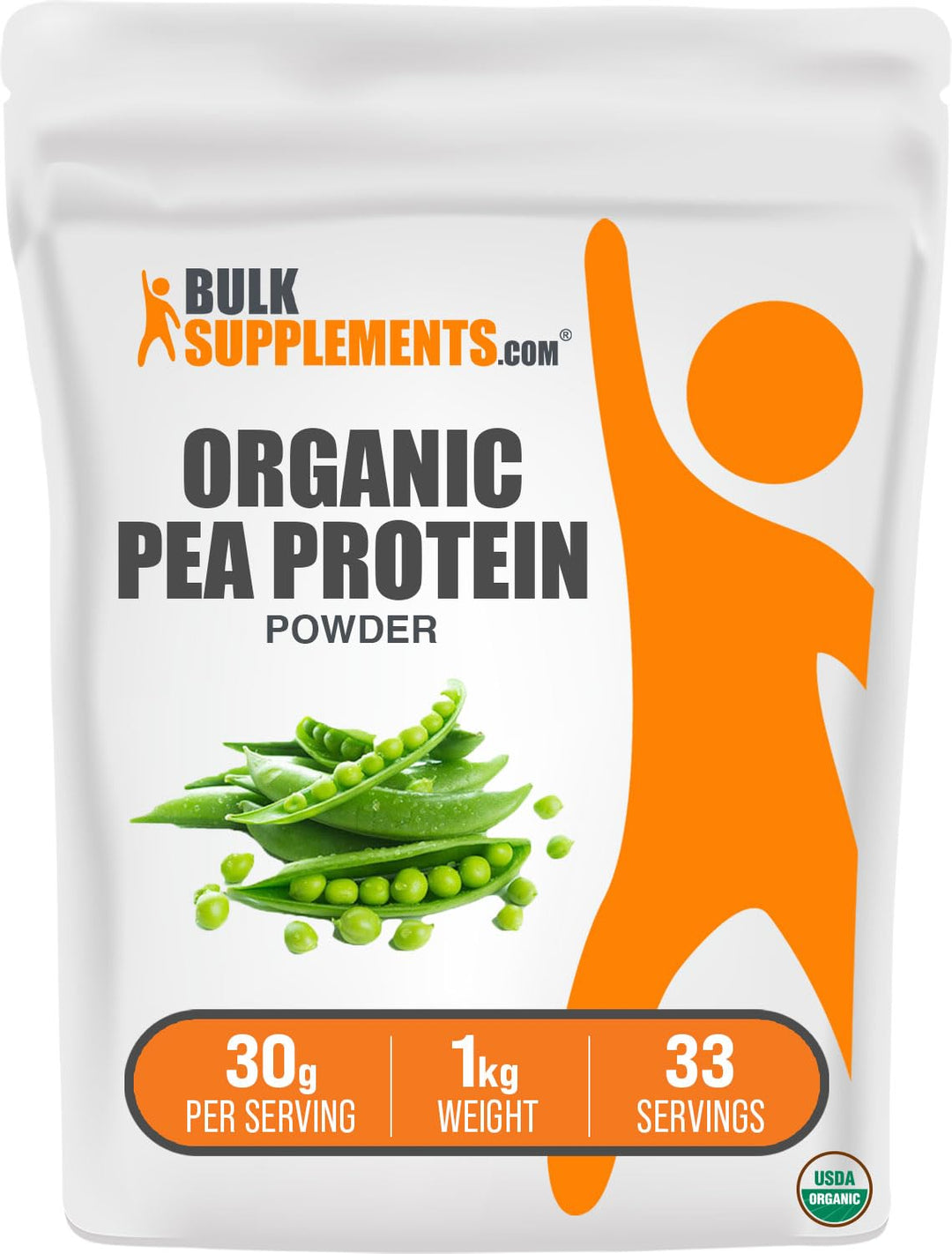 .com Organic Pea Protein Powder - Vegan Protein Powder, Pea Protein Powder - Unflavored, Plant Based Protein - Gluten Free, 30g per Serving, 1kg (2.2 lbs) (Pack of 1)