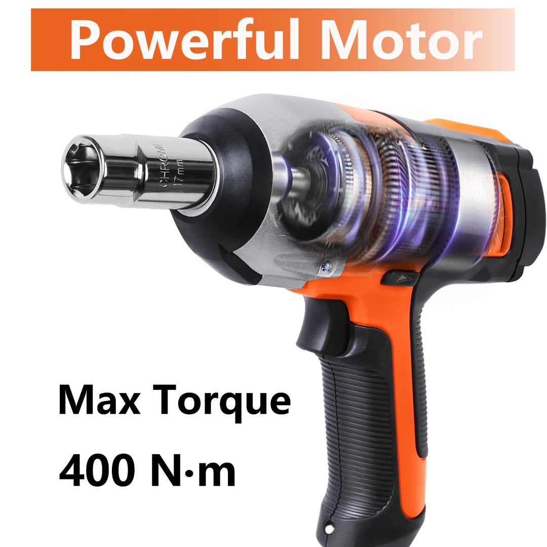 Electric Impact Wrench 12V Impact Wrench, 1/2” Car Impact Wrench Corded Power Impact Wrench Kit with Sockets and Carry Case -DBIW12