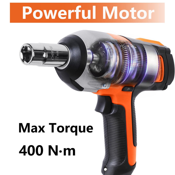 Electric Impact Wrench 12V Impact Wrench, 1/2” Car Impact Wrench Corded Power Impact Wrench Kit with Sockets and Carry Case -DBIW12