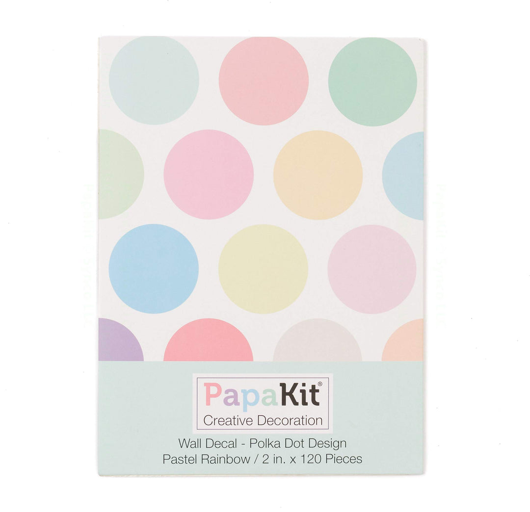 Large Round Polka Dot Confetti Wall Decal Baby Nursery Child Kid Boy Girl Bedroom Home Decor | Creative Art Design Pattern | Safe Removable Adhesive (Pastel Rainbow, 2 Inches x 120 Pieces)