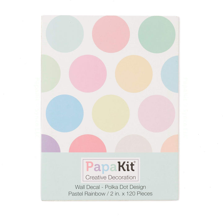 Large Round Polka Dot Confetti Wall Decal Baby Nursery Child Kid Boy Girl Bedroom Home Decor | Creative Art Design Pattern | Safe Removable Adhesive (Pastel Rainbow, 2 Inches x 120 Pieces)