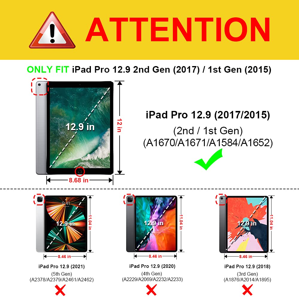 Silicone Case for 2017/2015 iPad Pro 12.9 inch (Old Model) 1st &amp; 2nd Gen - [Honey Comb Series] Lightweight Anti Slip Kids Friendly Shock Proof Silicone Protective Cover, Blue