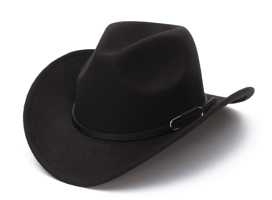 Cowboy Hat for Men Women Classic Roll Up Brim Fedora Cowgirl Hat Western Cowboy Hat with Belt Khaki