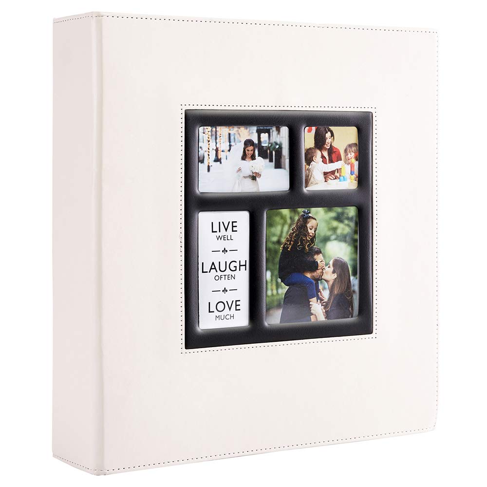 Photo Picutre Album 4x6 1000 Photos, Extra Large Capacity Leather Cover Wedding Family Photo Albums Holds 1000 Horizontal and Vertical 4x6 Photos with Black Pages (Silver)