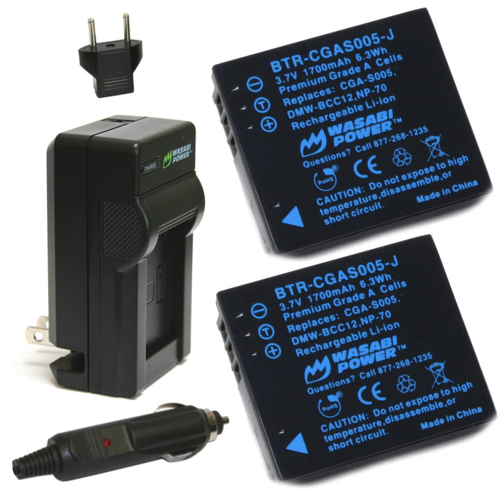 Wasabi Power Battery (2-Pack) and Charger for Leica BP-