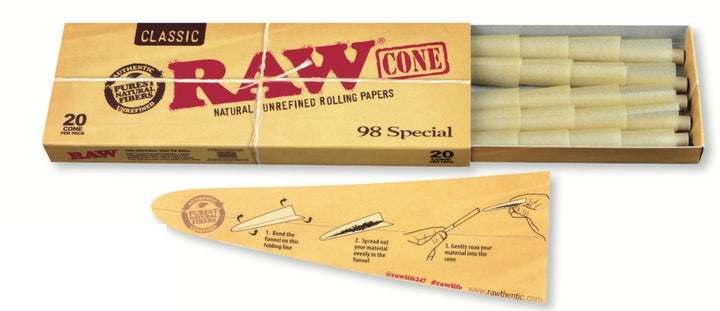 RAW Classic Natural Unrefined Pre Rolled Cones Cones Pe
