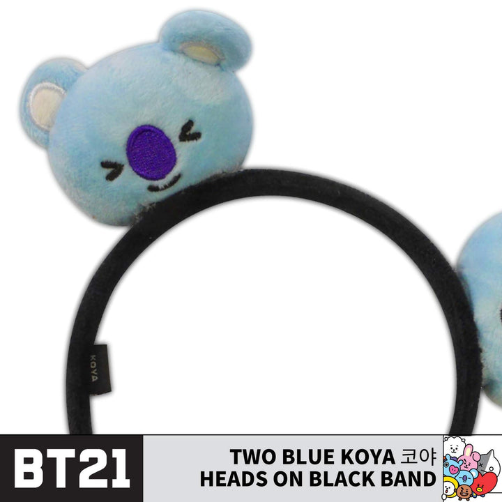 BT21 LINE FRIENDS 3D Plush Embroidered Womens Headband, Black/Blue, One Size