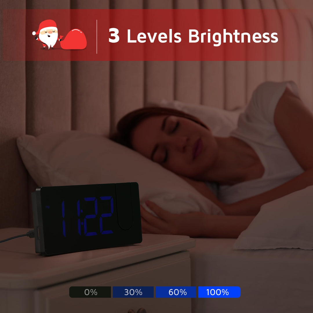 GOLOZA Projection Alarm Clock, Digital Clock with 180° 