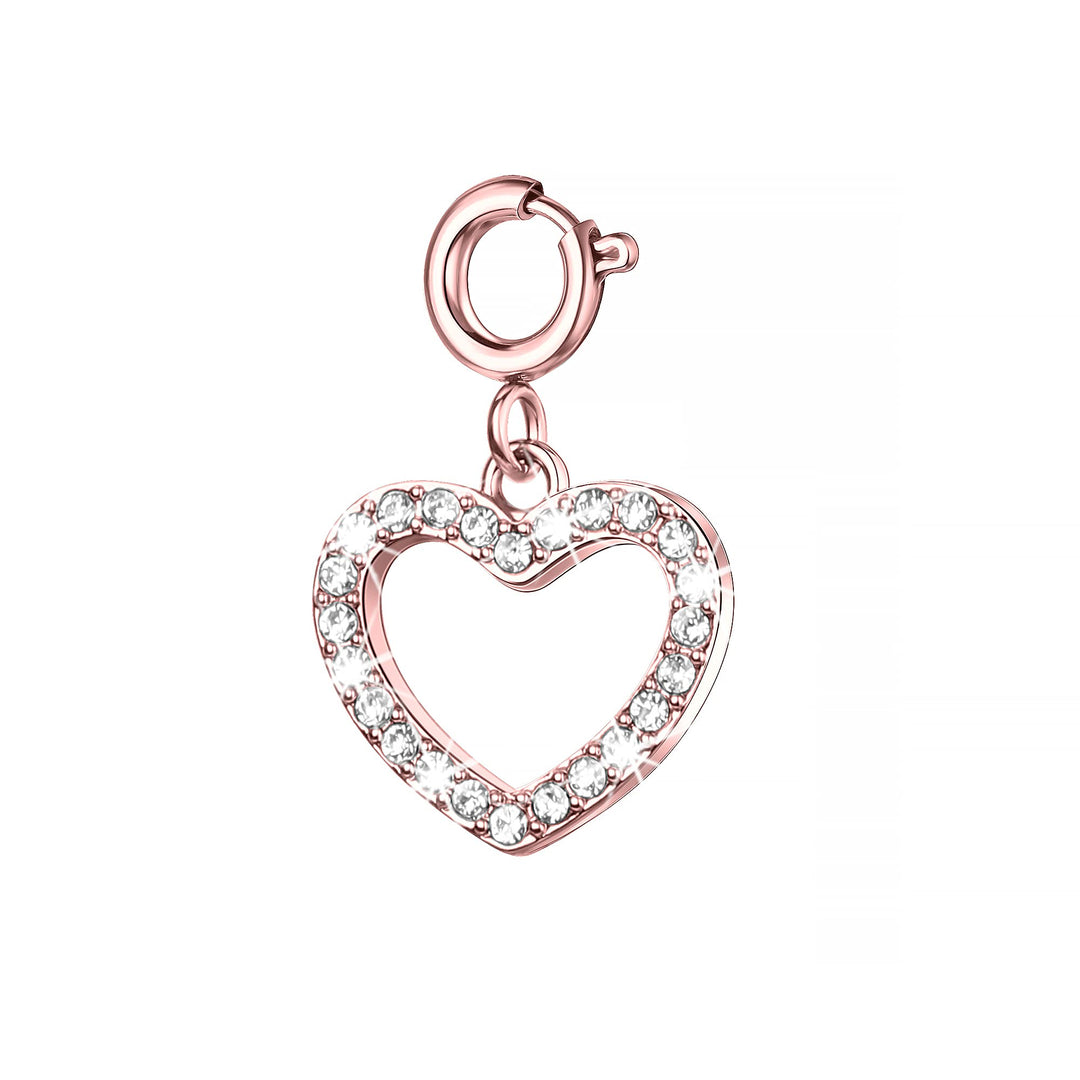 Charms for Women&#39;s Bracelets, Heart/Rose Gold