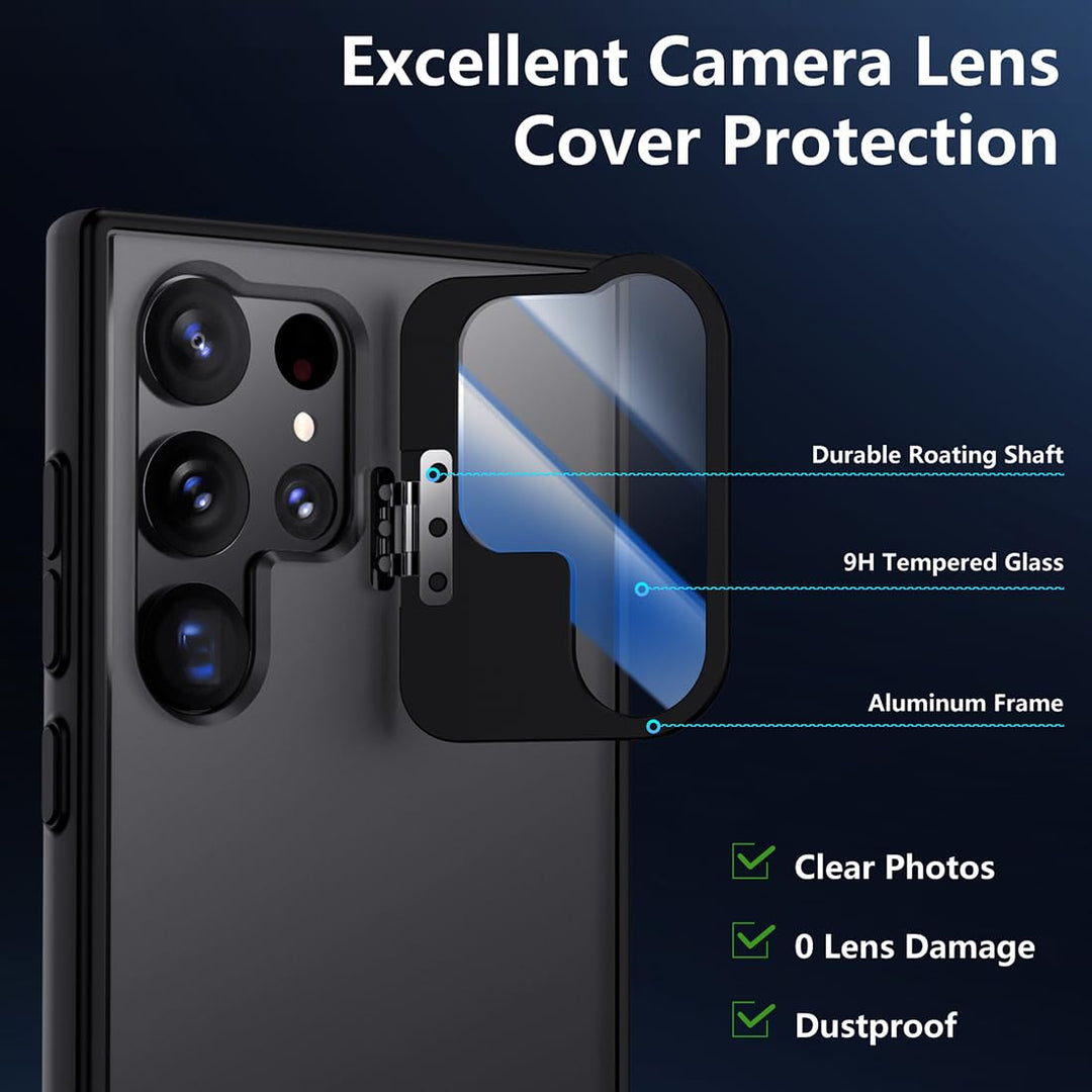 for Samsung Galaxy S24 Ultra Case, [with Camera Lens Protector] [Military Armor-Level Shockproof] Metal Silicone Multiple Protection Anti-Impact Anti-Fall Phone Case Gray
