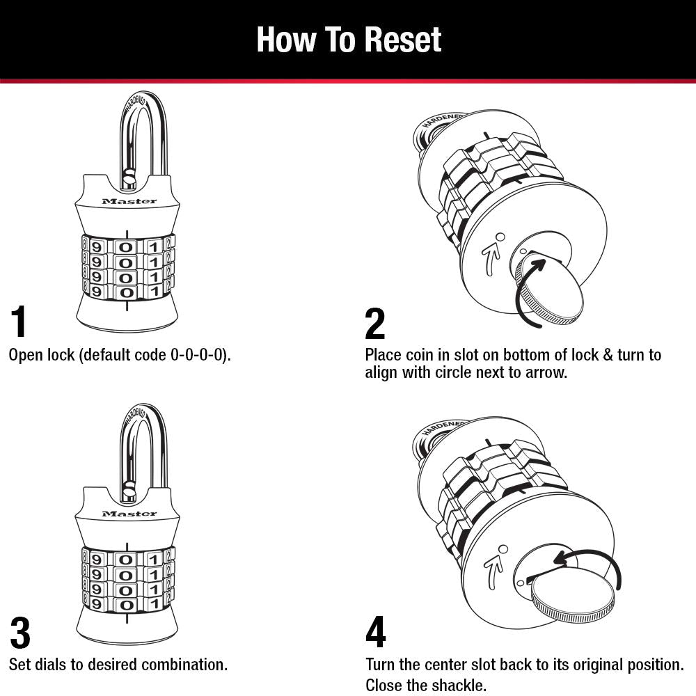 1535D Locker Lock Set Your Own Combination Padlock, 1 Pack, Colors May Vary
